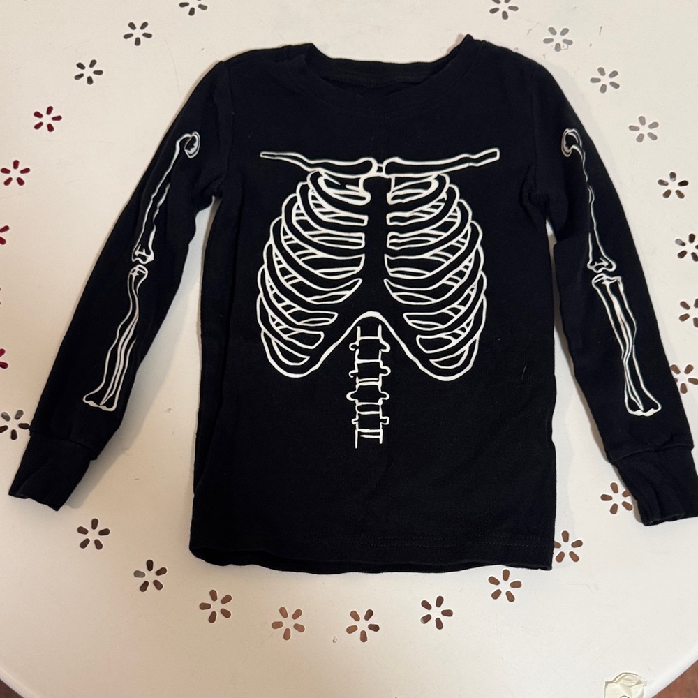 Old Navy Black Skeleton Long Sleeve Tee